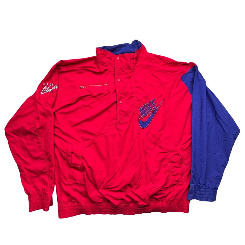 Vintage 90s Nike Sport Classics 1/4 Button Colorblock Windbreaker Jacket Men XXL